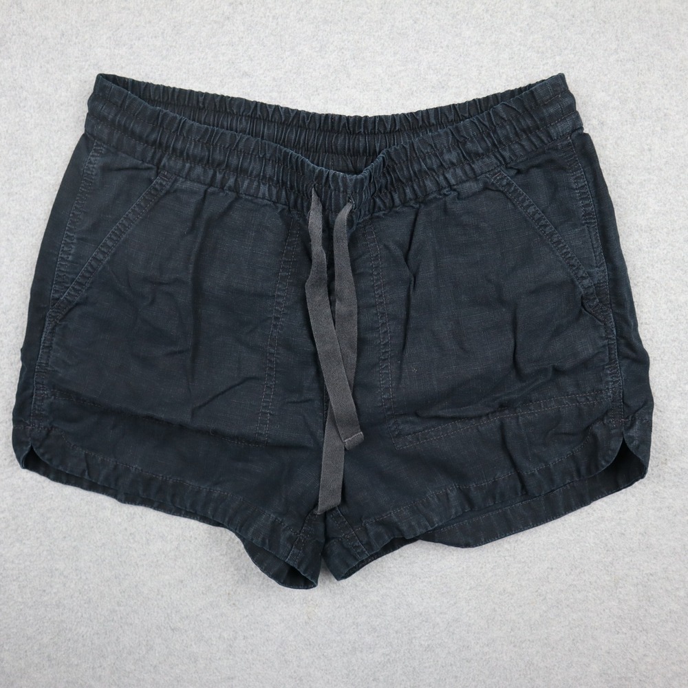J.Crew Shorts Womens XS Navy Blue Linen Lyocell Blend Drawstring Pull On Casual